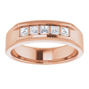 14K Rose 1/2 CTW Diamond Men's Ring