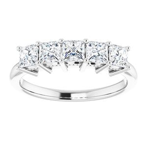 Bande d'anniversaire carrée 1 CTW diamant 14K blanc 3,25x3,25 mm