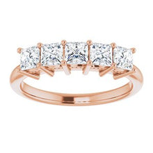 Charger l&#39;image dans la galerie, 14K Rose 3.25x3.25 mm Carré 1 CTW Diamond Anniversary Band
