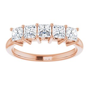 14K Rose 3.25x3.25 mm Carré 1 CTW Diamond Anniversary Band