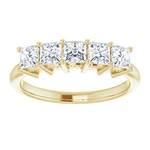 14K Yellow 3.25x3.25 mm Square 1 CTW Diamond Anniversary Band