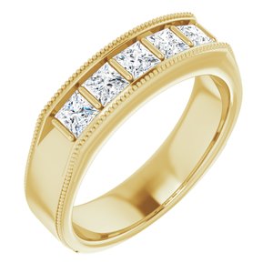 14K Yellow 1 CTW Diamond Men's Ring