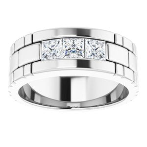 14K White 9/10 CTW Diamond Men's Ring