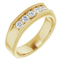 Charger l&#39;image dans la galerie, Bague pour homme en or jaune 14K avec diamant 1/2 CTW

