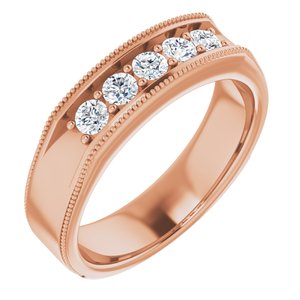 14K Rose 1/2 CTW Diamond Men's Ring