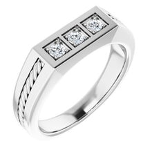 Charger l'image dans la galerie, Bague homme platine 2,75 mm ronde diamant 1/5 CTW

