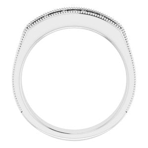 14K White 3/4 CTW Diamond Men's Ring