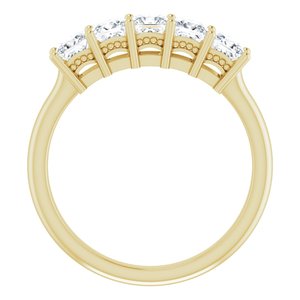 14K Yellow 3.25x3.25 mm Square 1 CTW Diamond Anniversary Band