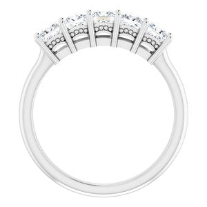 Bande d'anniversaire carrée 1 CTW diamant 14K blanc 3,25x3,25 mm