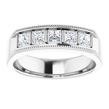 Charger l&#39;image dans la galerie, Bague pour homme en or blanc 14K avec 1 CTW et diamant
