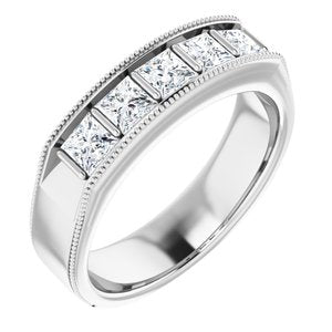 14K White 1 1/4 CTW Diamond Men's Ring