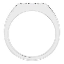 Charger l'image dans la galerie, Bague pour homme en platine de 2,25 x 2,25 mm avec diamant carré 1/5 CTW
