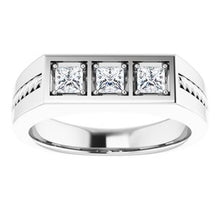 Load image into Gallery viewer, Platinum 3.25x3.25 mm Square 5/8 CTW Diamond Men&#39;s Ring
