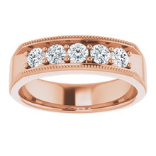 Charger l&#39;image dans la galerie, Bague pour homme en or rose 14K avec diamant de 3/4 CTW
