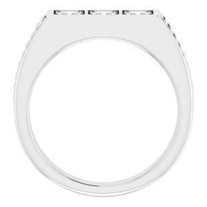 Platinum 3.25x3.25 mm Square 5/8 CTW Diamond Men's Ring