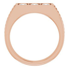 Charger l&#39;image dans la galerie, Bague pour homme en diamant 14K rose 3,25x3,25 mm avec carré 5/8 CTW et diamants
