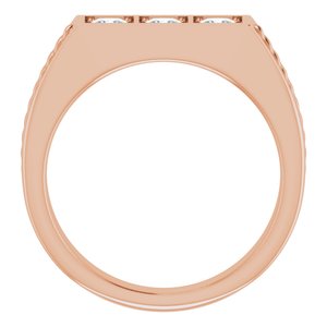 Bague pour homme en diamant 14K rose 3,25x3,25 mm avec carré 5/8 CTW et diamants