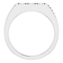 Load image into Gallery viewer, Platinum 2.75x2.75 mm Square 3/8 CTW Diamond Men's Ring
