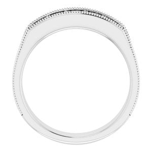 14K White 3/4 CTW Diamond Men's Ring
