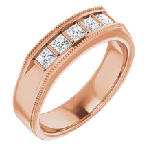 Charger l&#39;image dans la galerie, Bague pour homme en diamant 14K rose 5/8 CTW pour homme

