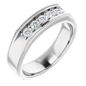 Platinum 1/3 CTW Men's Diamond Ring