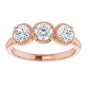 14K Rose 1 CTW Diamond Anniversary Band
