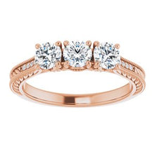 Charger l&#39;image dans la galerie, 14K Rose 4.1 mm rond 7/8 CTW diamant anniversaire bande
