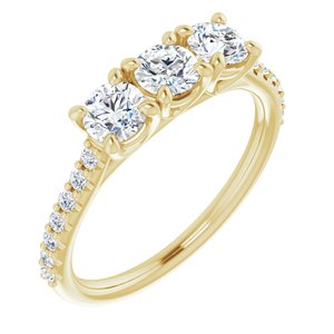 Bande d'anniversaire en diamant 14K jaune 9/10 CTW