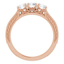 Charger l&#39;image dans la galerie, 14K Rose 4.1 mm rond 7/8 CTW diamant anniversaire bande
