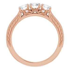 14K Rose 4.1 mm rond 7/8 CTW diamant anniversaire bande
