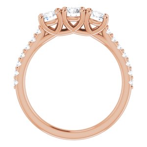 14K Rose 9/10 CTW Diamond Anniversary Band