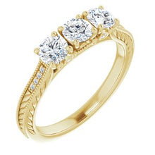 Load image into Gallery viewer, 14K Yellow 4.1 mm Round 7/8 CTW Diamond Anniversary Band
