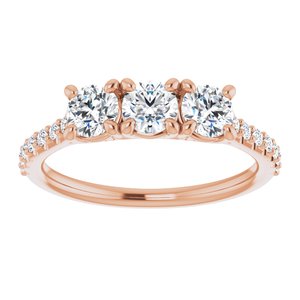 14K Rose 9/10 CTW Diamond Anniversary Band