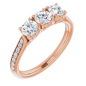 14K Rose 9/10 CTW Diamond Anniversary Band