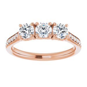 14K Rose 9/10 CTW Diamond Anniversary Band