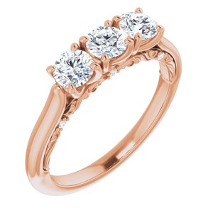 14K Rose 4.1 mm rond 7/8 CTW diamant anniversaire bande