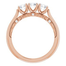 Charger l&#39;image dans la galerie, 14K Rose 4.1 mm rond 7/8 CTW diamant anniversaire bande
