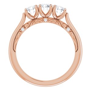 14K Rose 4.1 mm rond 7/8 CTW diamant anniversaire bande