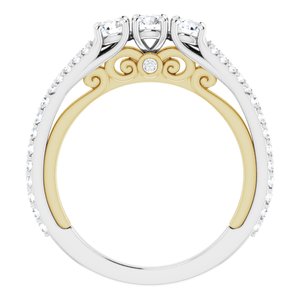 14K White & Yellow 3/4 CTW Diamond Anniversary Band