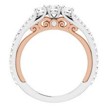 Load image into Gallery viewer, 14K White &amp; Rose 3/4 CTW Diamond Anniversary Band

