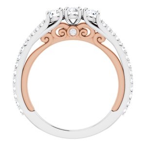 14K White & Rose 3/4 CTW Diamond Anniversary Band
