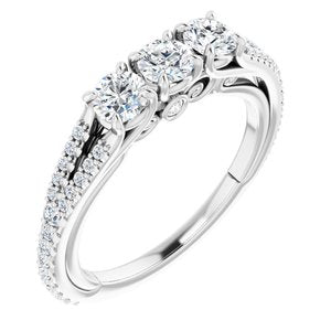Bande d'anniversaire en diamant 14K blanc 7/8 CTW