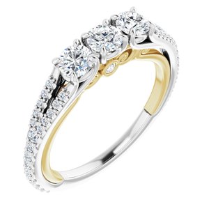 Jonc anniversaire en diamant 14K blanc et jaune 7/8 CTW
