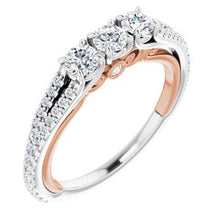 Load image into Gallery viewer, 14K White &amp; Rose 3/4 CTW Diamond Anniversary Band
