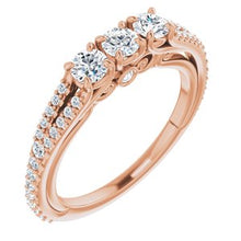 Load image into Gallery viewer, 14K Rose 3/4 CTW Diamond Anniversary Band
