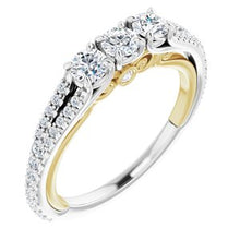 Load image into Gallery viewer, 14K White &amp; Yellow 3/4 CTW Diamond Anniversary Band

