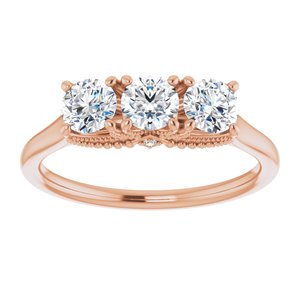 14K Rose 3/4 CTW Diamond Anniversary Band
