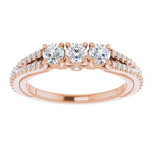 14K Rose 3/4 CTW Diamond Anniversary Band