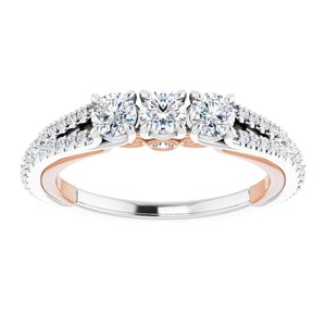 14K White & Rose 3/4 CTW Diamond Anniversary Band