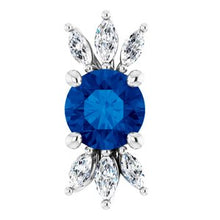 Load image into Gallery viewer, Sterling Silver Blue Sapphire &amp; 1/4 CTW Diamond Pendant
